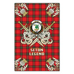 Scotstee Shop - Scotstee Shop Seton Modern Clan Crest Golf Courage Gold Thistle Tartan Garden Flag