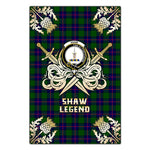 Scotstee Shop - Scotstee Shop Shaw Modern Clan Crest Golf Courage Gold Thistle Tartan Garden Flag