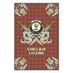 Scotstee Shop - Scotstee Shop Sinclair Ancient Clan Crest Golf Courage Gold Thistle Tartan Garden Flag