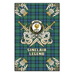 Scotstee Shop - Scotstee Shop Sinclair Hunting Ancient Clan Crest Golf Courage Gold Thistle Tartan Garden Flag