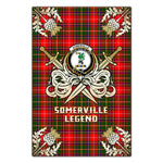 Scotstee Shop - Scotstee Shop Somerville Modern Clan Crest Golf Courage Gold Thistle Tartan Garden Flag