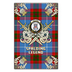 Scotstee Shop - Scotstee Shop Spalding Clan Crest Golf Courage Gold Thistle Tartan Garden Flag