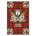 Scotstee Shop - Scotstee Shop Spens Modern Clan Crest Golf Courage Gold Thistle Tartan Garden Flag