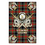 Scotstee Shop - Scotstee Shop Stewart Black Clan Crest Golf Courage Gold Thistle Tartan Garden Flag