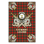 Scotstee Shop - Scotstee Shop Stewart Royal Modern Clan Crest Golf Courage Gold Thistle Tartan Garden Flag