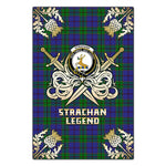 Scotstee Shop - Scotstee Shop Strachan Clan Crest Golf Courage Gold Thistle Tartan Garden Flag