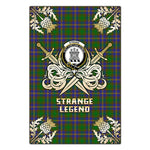 Scotstee Shop - Scotstee Shop Strange of Balkaskie Clan Crest Golf Courage Gold Thistle Tartan Garden Flag