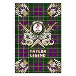 Scotstee Shop - Scotstee Shop Taylor Clan Crest Golf Courage Gold Thistle Tartan Garden Flag