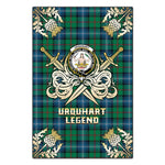 Scotstee Shop - Scotstee Shop Urquhart Ancient Clan Crest Golf Courage Gold Thistle Tartan Garden Flag