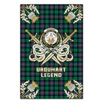 Scotstee Shop - Scotstee Shop Urquhart Broad Red Ancient Clan Crest Golf Courage Gold Thistle Tartan Garden Flag