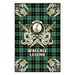 Scotstee Shop - Scotstee Shop Wallace Hunting Ancient Clan Crest Golf Courage Gold Thistle Tartan Garden Flag