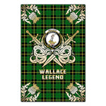 Scotstee Shop - Scotstee Shop Wallace Hunting Green Clan Crest Golf Courage Gold Thistle Tartan Garden Flag