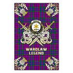 Scotstee Shop - Scotstee Shop Wardlaw Modern Clan Crest Golf Courage Gold Thistle Tartan Garden Flag