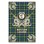 Scotstee Shop - Scotstee Shop Watson Ancient Clan Crest Golf Courage Gold Thistle Tartan Garden Flag