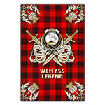 Scotstee Shop - Scotstee Shop Wemyss Modern Clan Crest Golf Courage Gold Thistle Tartan Garden Flag