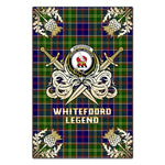 Scotstee Shop - Scotstee Shop Whitefoord modern Clan Crest Golf Courage Gold Thistle Tartan Garden Flag