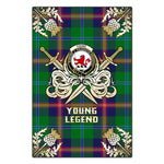 Scotstee Shop - Scotstee Shop Young Modern Clan Crest Golf Courage Gold Thistle Tartan Garden Flag