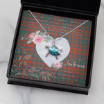 Sea Turtle Necklace Gift for My Beautiful Girlfriend Valentines Necklace Clan Matheson Ancient Tartan Blue Turtle Necklace
