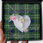 Gift For My Beautiful Girlfriend Necklace Valentine Necklace Clan Tweedside Tartan Cross Dancing Necklace Scottish Tartan Jewelry