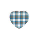 Stewart Muted Blue Tartan Heart Ornaments, Christmas Tree Ornament, Plaid Christmas Ornaments, Ceramic Heart Christmas Tree Decoration, Christmas Ornament, Plaid Ornament, Tartan Ornament, Buffalo Plaid Ornament