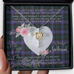 Gift For My Beautiful Girlfriend Necklace Valentine Necklace Clan Hunter Tartan Cross Dancing Necklace Scottish Tartan Jewelry