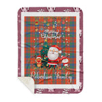 Personalized Gift Tartan Plaid Blanket Clan Robertson Ancient With Funny Santa Snowman Reindeer Merry Christmas Gift Sherpa Blanket, blue plaid sherpa blanket,blue tartan sherpa blanket,Buchan,buffalo plaid sherpa blanket,christmas sherpa blanket,Christmas Throw Blanket
