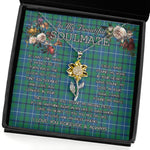 To My Beautiful Soulmate Sunflower Necklace In Your Eyes I Have Found My Home Clan Douglas Ancient Tartan Jewelry For Girlfriend, Tartan Sunflower Pendant Necklace, Scottish Tartan Jewelry, valentine necklace, necklace girlfriend, necklace for wife, cute necklaces for girlfriend, jewelry for girlfriend, to my soulmate necklace, to my future wife necklace
