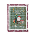 Personalized Gift Tartan Plaid Blanket Clan Kelly With Funny Santa Snowman Reindeer Merry Christmas Fleece Blanket, Home Living Room, Plaid Blanket, Tartan Blanket, Scottish Blanket, Buffalo fleece blanket, Christmas Blanket