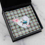 Sea Turtle Necklace Gift for My Beautiful Girlfriend Valentines Necklace Clan Bell Tartan Blue Turtle Necklace