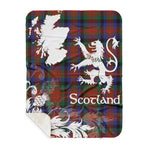 Sherpa Blanket - Tartan Blanket Thistle and Lion Scottish Clan MacDuff Hunting Modern Plaid Blanket, plaid sherpa blanket queen,purple sherpa blanket,queen sherpa blanket,queen size sherpa blanket,red sherpa blanket,scottish tartan blankets,sherpa blanket,sherpa christmas blanket