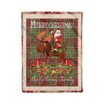 Personalized Gift Plaid Tartan Blanket Clan MacGillivray Hunting Ancient With Moose Lover Xmas Gift Santa Riding Christmas Fleece Blanket