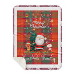 Personalized Gift Tartan Plaid Blanket Clan MacNab Ancient With Funny Santa Snowman Reindeer Merry Christmas Gift Sherpa Blanket, blue plaid sherpa blanket,blue tartan sherpa blanket,Buchan,buffalo plaid sherpa blanket,christmas sherpa blanket,Christmas Throw Blanket
