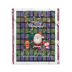 Personalized Gift Tartan Plaid Blanket Clan Macdonald Of Ranald With Funny Santa Snowman Reindeer Merry Christmas Fleece Blanket, Home Living Room, Plaid Blanket, Tartan Blanket, Scottish Blanket, Buffalo fleece blanket, Christmas Blanket