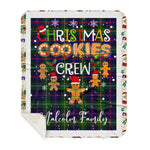 Personalized Gift Tartan Plaid Blanket Clan Malcolm With Christmas Cookie Baking Crew Christmas Gift Sherpa Blanket, tartan sherpa blanket,buffalo plaid sherpa blanket,christmas sherpa blanket,Christmas Throw Blanket,green plaid sherpa blanket,green sherpa blanket
