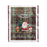 Personalized Gift Tartan Plaid Blanket Clan MacAndrew With Funny Santa Snowman Reindeer Merry Christmas Fleece Blanket, Home Living Room, Plaid Blanket, Tartan Blanket, Scottish Blanket, Buffalo fleece blanket, Christmas Blanket