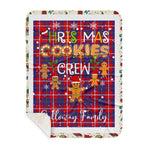 Personalized Gift Tartan Plaid Blanket Clan Galloway Red With Christmas Cookie Baking Crew Christmas Gift Sherpa Blanket, tartan sherpa blanket,buffalo plaid sherpa blanket,christmas sherpa blanket,Christmas Throw Blanket,green plaid sherpa blanket,green sherpa blanket