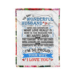 Scotstee Shop - Personalized Gift Wife Art To My Wonderful Husband Gifts Fleece Blanket