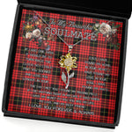 To My Beautiful Soulmate Sunflower Necklace In Your Eyes I Have Found My Home Clan MacQueen Tartan Jewelry For Girlfriend, Tartan Sunflower Pendant Necklace, Scottish Tartan Jewelry, valentine necklace, necklace girlfriend, necklace for wife, cute necklaces for girlfriend, jewelry for girlfriend, to my soulmate necklace, to my future wife necklace