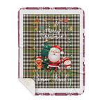 Personalized Gift Tartan Plaid Blanket Clan Burns With Funny Santa Snowman Reindeer Merry Christmas Gift Sherpa Blanket, blue plaid sherpa blanket,blue tartan sherpa blanket,Buchan,buffalo plaid sherpa blanket,christmas sherpa blanket,Christmas Throw Blanket