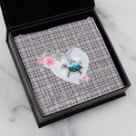 Sea Turtle Necklace Gift for My Beautiful Girlfriend Valentines Necklace Clan Hannay Grey Tartan Blue Turtle Necklace