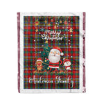 Personalized Gift Tartan Plaid Blanket Clan Anderson Of Arbrake With Funny Santa Snowman Reindeer Merry Christmas Fleece Blanket, Home Living Room, Plaid Blanket, Tartan Blanket, Scottish Blanket, Buffalo fleece blanket, Christmas Blanket