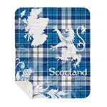 Sherpa Blanket - Tartan Blanket Thistle and Lion Scottish Clan Strathclyde District Plaid Blanket, plaid sherpa blanket queen,purple sherpa blanket,queen sherpa blanket,queen size sherpa blanket,red sherpa blanket,scottish tartan blankets,sherpa blanket,sherpa christmas blanket