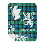 Sherpa Blanket - Tartan Blanket Thistle and Lion Scottish Clan Gunn Ancient Plaid Blanket, plaid sherpa blanket queen,purple sherpa blanket,queen sherpa blanket,queen size sherpa blanket,red sherpa blanket,scottish tartan blankets,sherpa blanket,sherpa christmas blanket