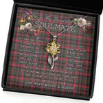 To My Beautiful Soulmate Sunflower Necklace In Your Eyes I Have Found My Home Clan Cumming Hunting Modern Tartan Jewelry For Girlfriend, Tartan Sunflower Pendant Necklace, Scottish Tartan Jewelry, valentine necklace, necklace girlfriend, necklace for wife, cute necklaces for girlfriend, jewelry for girlfriend, to my soulmate necklace, to my future wife necklace