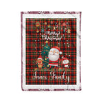 Personalized Gift Tartan Plaid Blanket Clan Innes of Moray With Funny Santa Snowman Reindeer Merry Christmas Fleece Blanket, Home Living Room, Plaid Blanket, Tartan Blanket, Scottish Blanket, Buffalo fleece blanket, Christmas Blanket