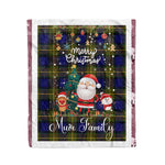 Personalized Gift Tartan Plaid Blanket Clan Muir With Funny Santa Snowman Reindeer Merry Christmas Fleece Blanket, Home Living Room, Plaid Blanket, Tartan Blanket, Scottish Blanket, Buffalo fleece blanket, Christmas Blanket