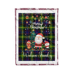 Personalized Gift Tartan Plaid Blanket Clan Watson Modern With Funny Santa Snowman Reindeer Merry Christmas Fleece Blanket, Home Living Room, Plaid Blanket, Tartan Blanket, Scottish Blanket, Buffalo fleece blanket, Christmas Blanket