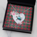 Sea Turtle Necklace Gift for My Beautiful Girlfriend Valentines Necklace Clan Haig Tartan Blue Turtle Necklace