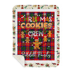 Personalized Gift Tartan Plaid Blanket Clan Riddell With Christmas Cookie Baking Crew Christmas Gift Sherpa Blanket, tartan sherpa blanket,buffalo plaid sherpa blanket,christmas sherpa blanket,Christmas Throw Blanket,green plaid sherpa blanket,green sherpa blanket