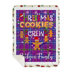 Personalized Gift Tartan Plaid Blanket Clan Jackson With Christmas Cookie Baking Crew Christmas Gift Sherpa Blanket, tartan sherpa blanket,buffalo plaid sherpa blanket,christmas sherpa blanket,Christmas Throw Blanket,green plaid sherpa blanket,green sherpa blanket
